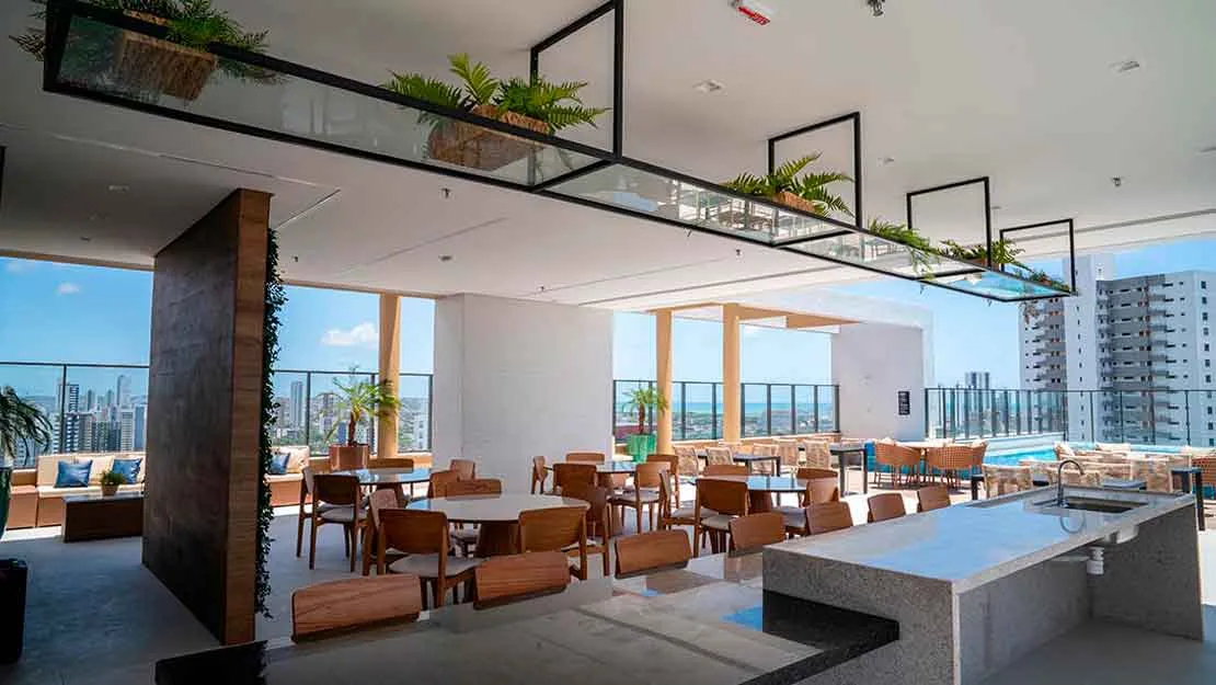 Planta, Perspectiva e Foto real do empreendimento 