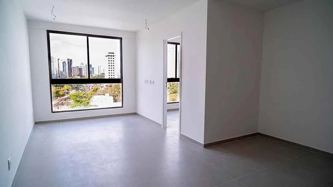 Planta, Perspectiva e Foto real do empreendimento 