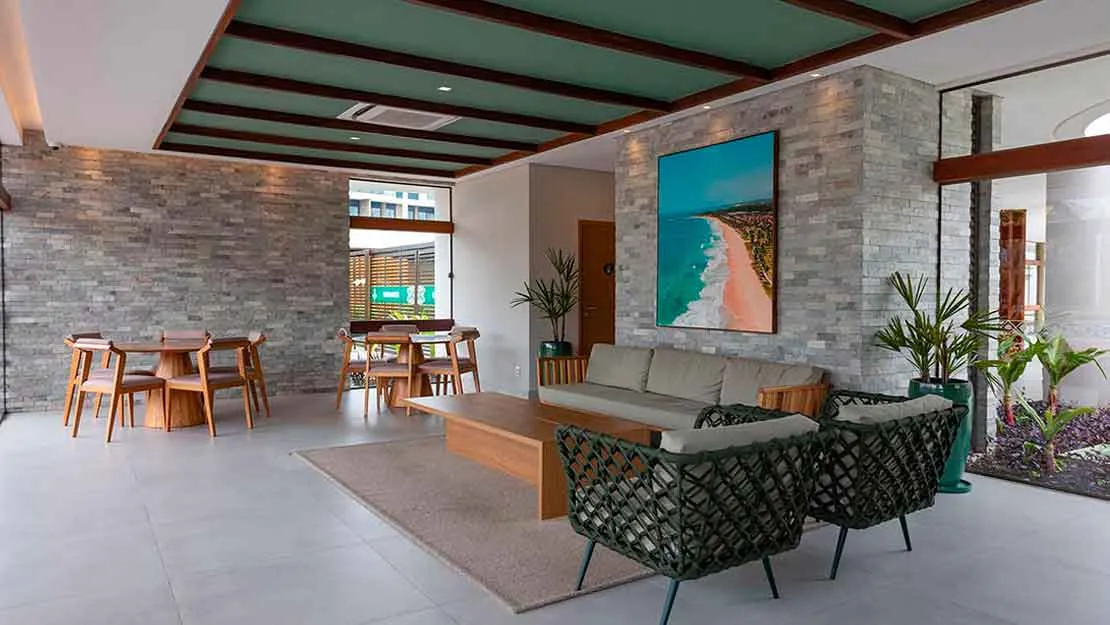 Planta, Perspectiva e Foto real do empreendimento 