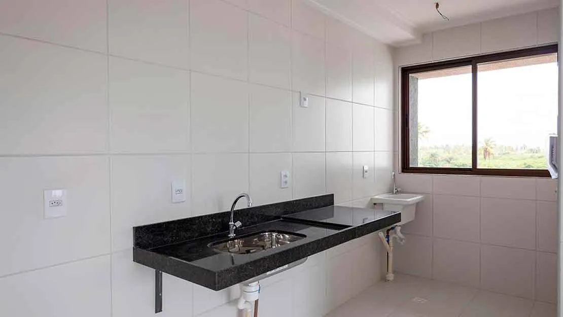 Planta, Perspectiva e Foto real do empreendimento 