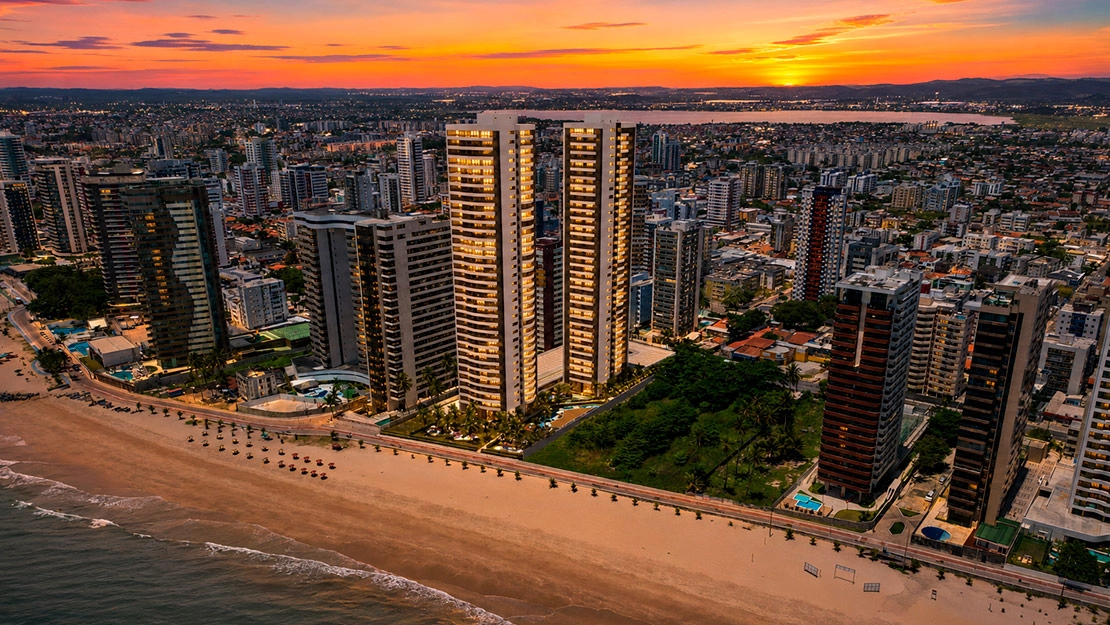 Planta, Perspectiva e Foto real do empreendimento 