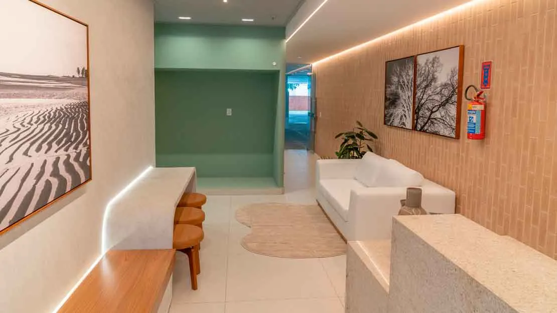 Planta, Perspectiva e Foto real do empreendimento 