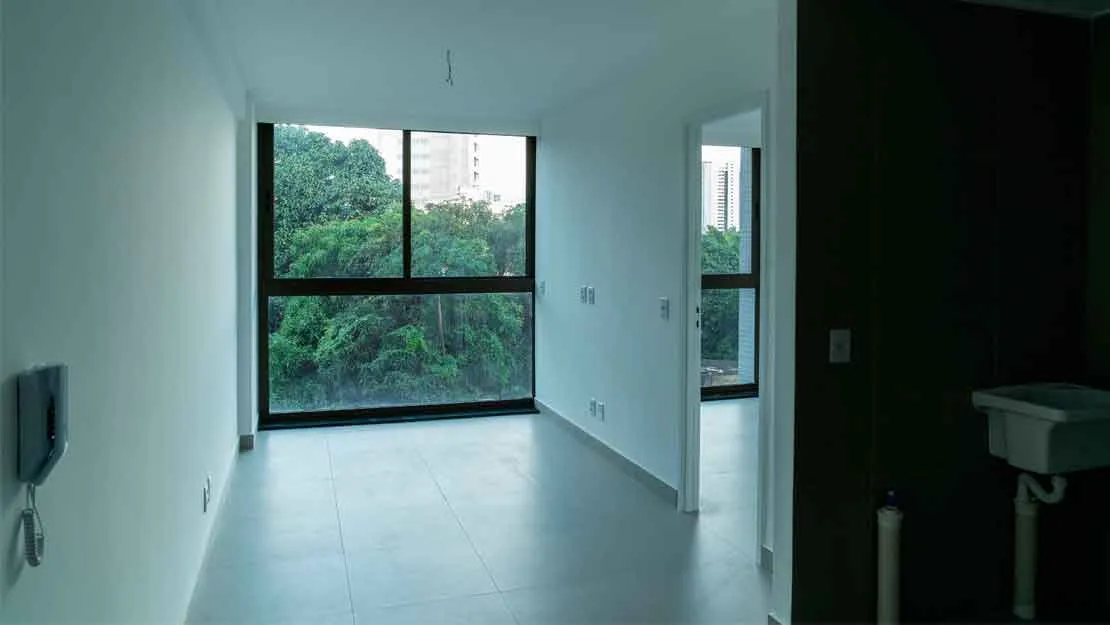 Planta, Perspectiva e Foto real do empreendimento 