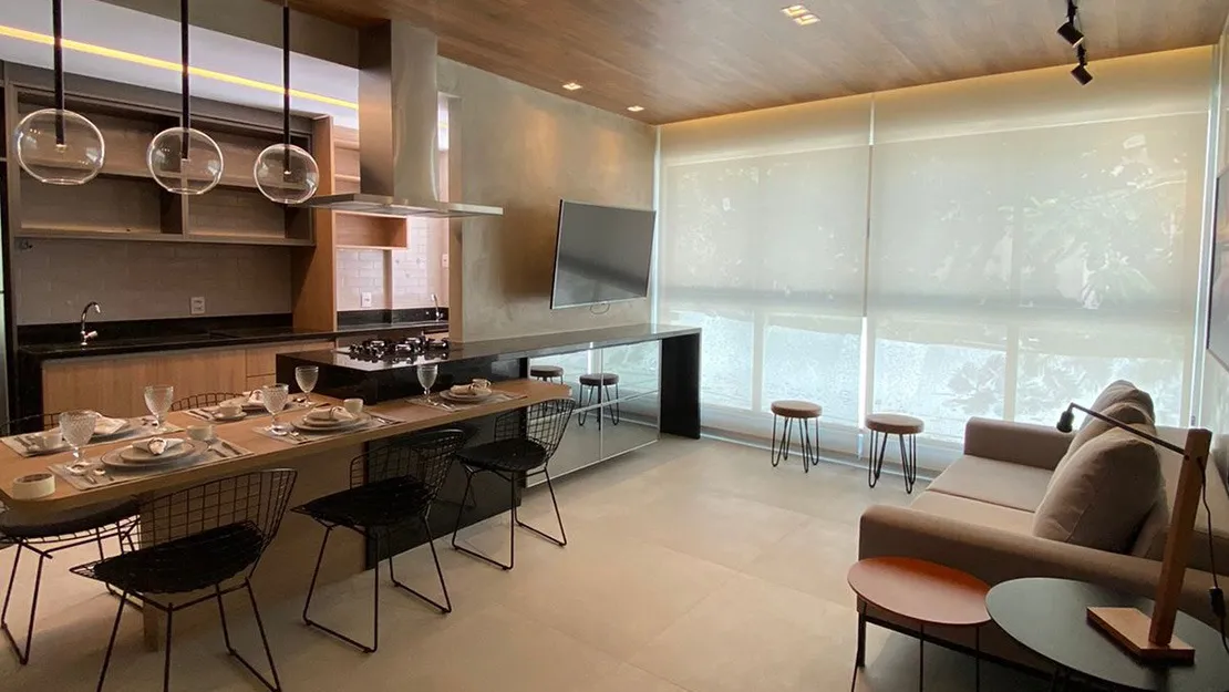 Planta, Perspectiva e Foto real do empreendimento 